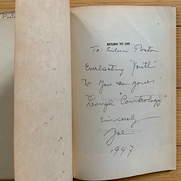 Ms. Poston's signed copy of the 1945 edition of "Return to Life."