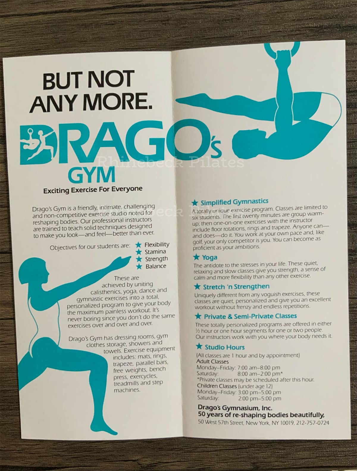 An original promotional flyer for Drago’s Gym