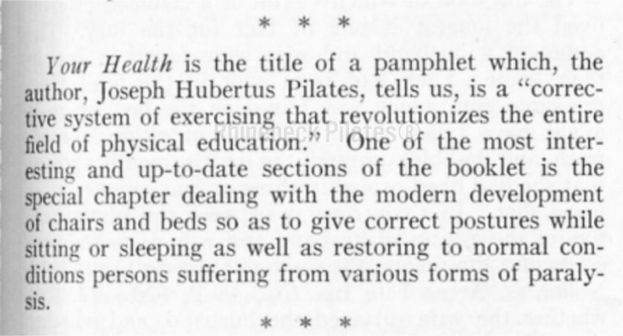 Joseph Pilates second book "Your Health" 1934